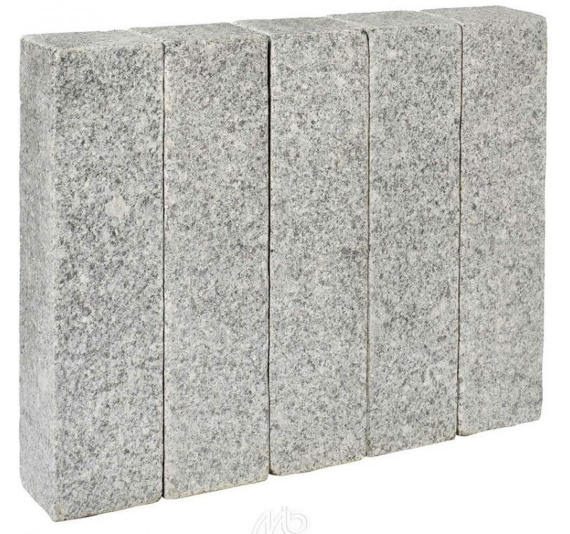 Palissade granit scié gris blanc