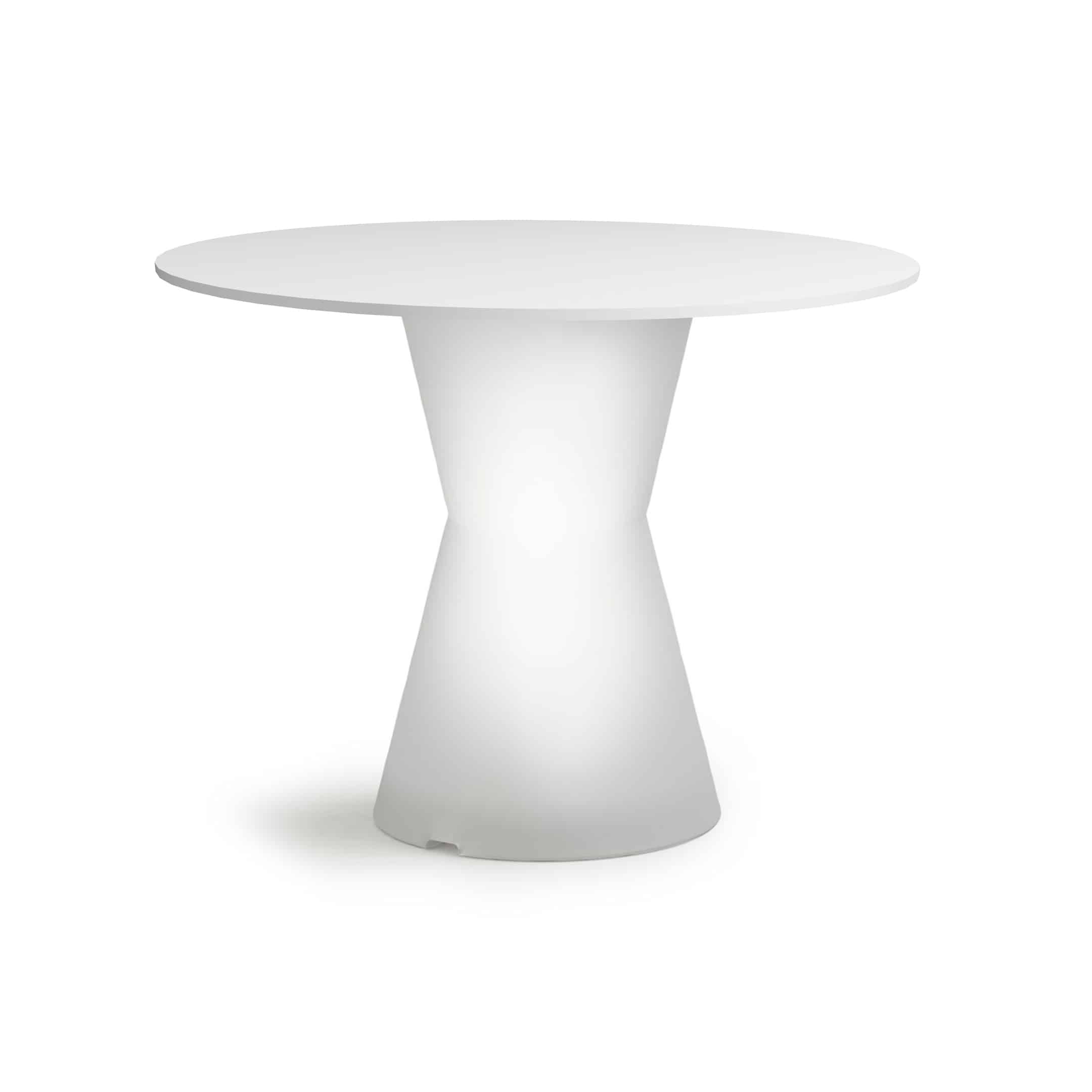 Table Dot lumineuse blanche plateau circulaire blanc